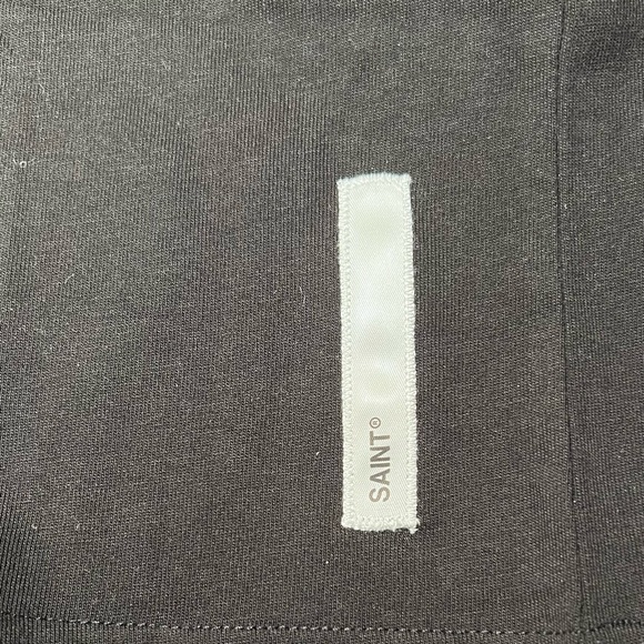 Saint Morta Men Large Black Graphic Jersey T-Shirt Cotton Short Sleeve Black - Picture 5 of 5